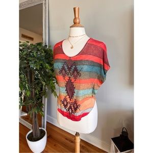 Boho Aztec gently used top